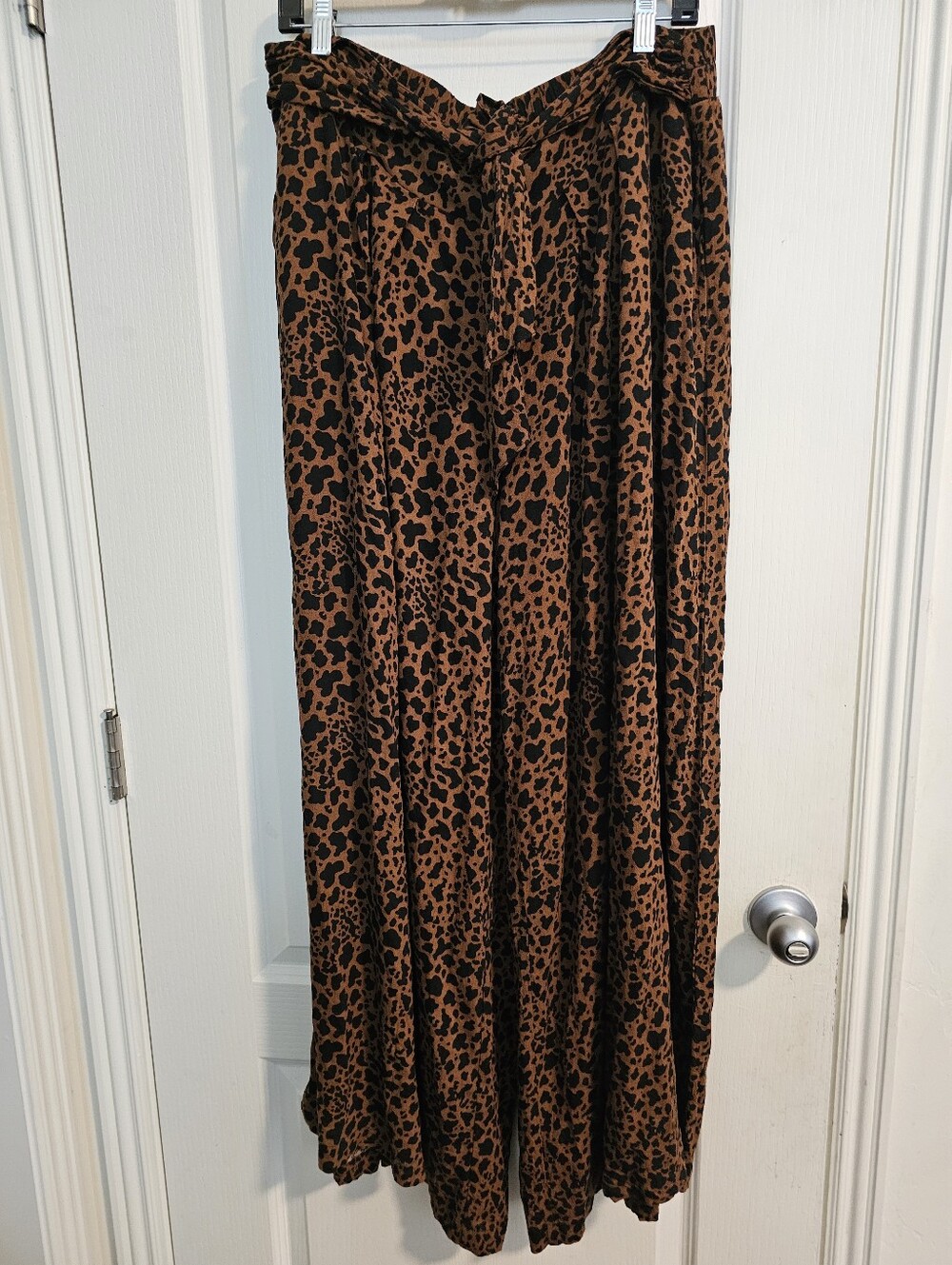 Cato 18 20 Brown and Black Leopard Print Wide-Leg Pants
